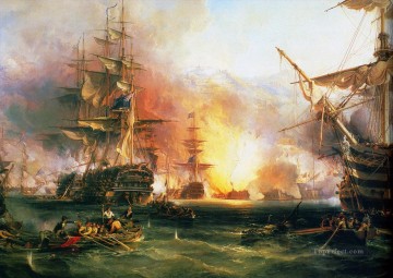 Bombardeo de Argel 1816 por buques de guerra Chambers Pinturas al óleo